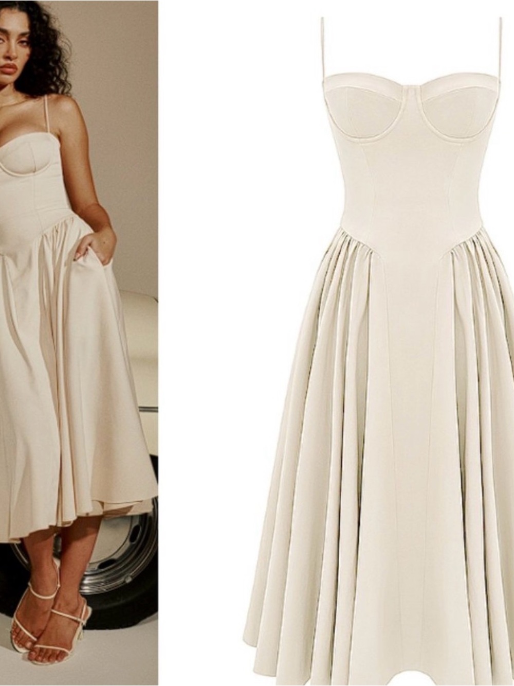 House of CB Samaria Vintage Cream Midi Dress